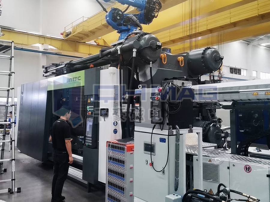 注塑機(jī)快速換模案例—客戶加購(gòu)更大噸位注塑機(jī)磁力模板