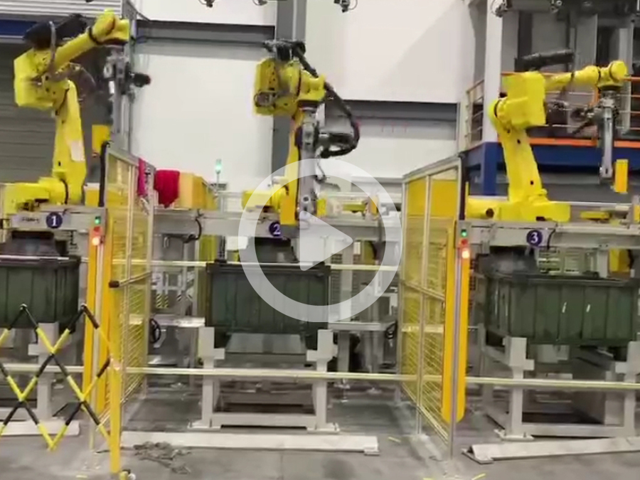 智能工廠中的機(jī)械手電永磁夾具工作現(xiàn)場